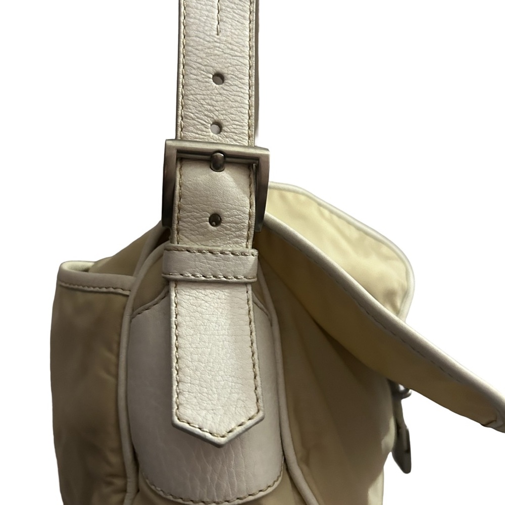 Prada Vintage Tessuto Hobo Bag – Cream Nylon & White Leather - Picture 4 of 5